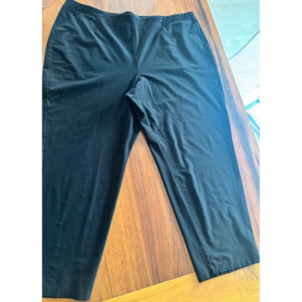 Eileen Fisher Woman‎ Black Stretch Pants 3X Plus Size Minimalist Career